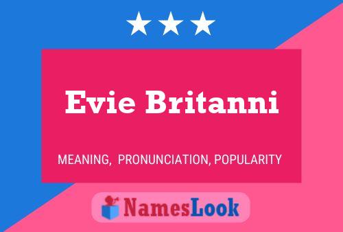 Affiche de nom Evie Britanni