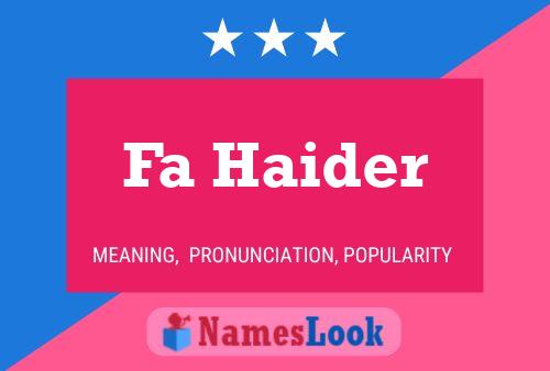 Affiche de nom Fa Haider