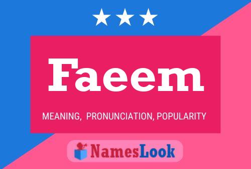 Affiche de nom Faeem