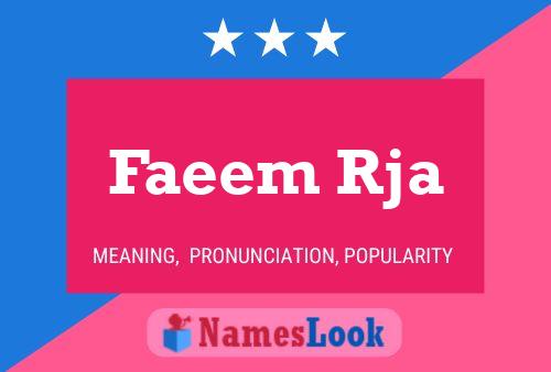 Affiche de nom Faeem Rja