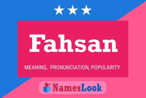 Affiche de nom Fahsan