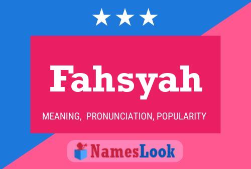 Affiche de nom Fahsyah