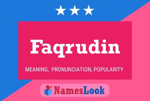 Affiche de nom Faqrudin