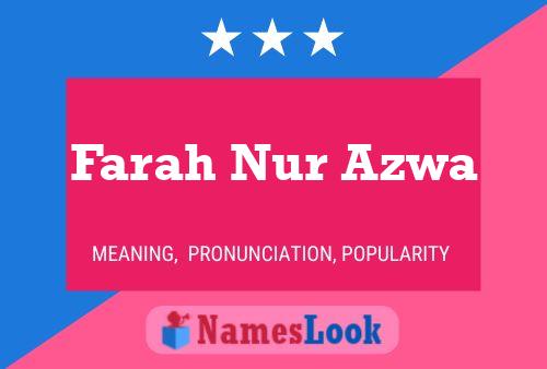 Affiche de nom Farah Nur Azwa