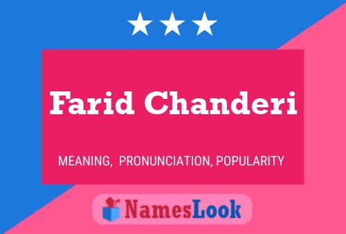 Affiche de nom Farid Chanderi