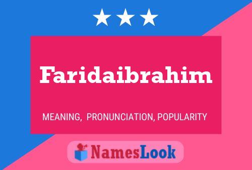 Affiche de nom Faridaibrahim