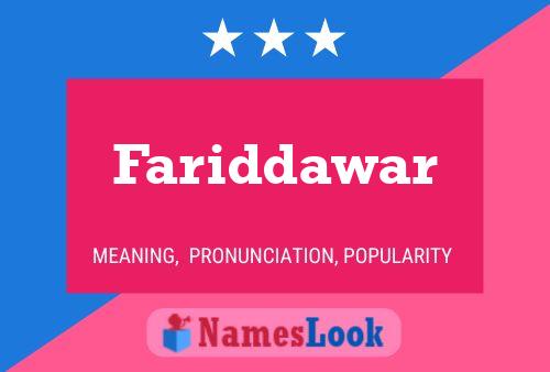 Affiche de nom Fariddawar