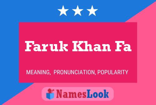 Affiche de nom Faruk Khan Fa