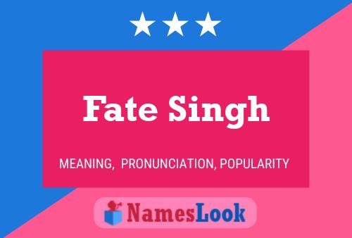 Affiche de nom Fate Singh