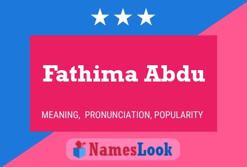 Affiche de nom Fathima Abdu