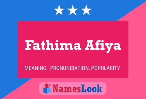 Affiche de nom Fathima Afiya