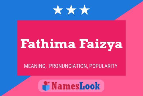 Affiche de nom Fathima Faizya