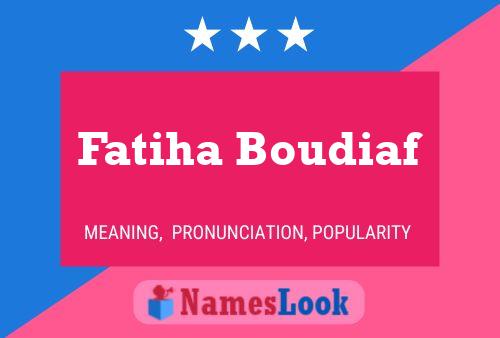 Affiche de nom Fatiha Boudiaf