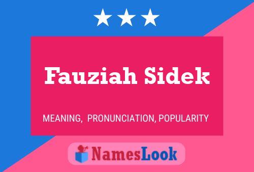 Affiche de nom Fauziah Sidek