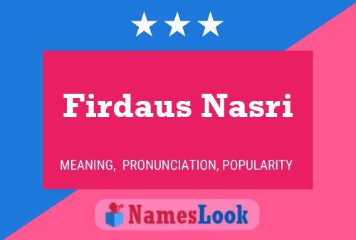 Affiche de nom Firdaus Nasri