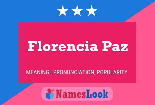 Affiche de nom Florencia Paz