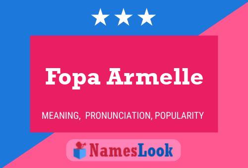 Affiche de nom Fopa Armelle