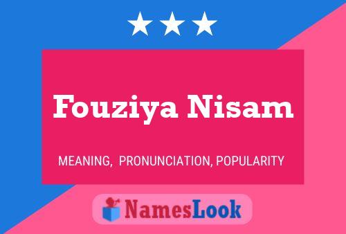 Affiche de nom Fouziya Nisam