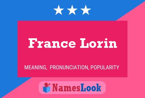 Affiche de nom France Lorin