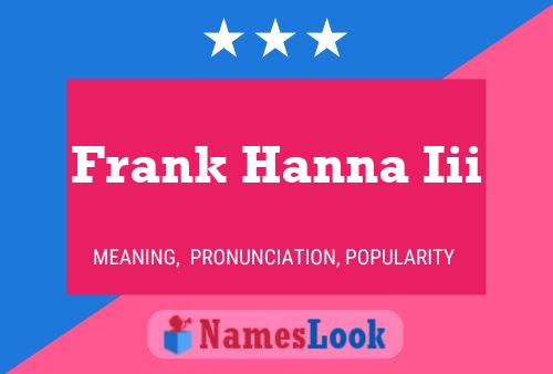 Affiche de nom Frank Hanna Iii