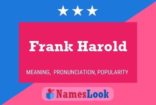 Affiche de nom Frank Harold