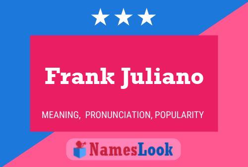 Affiche de nom Frank Juliano