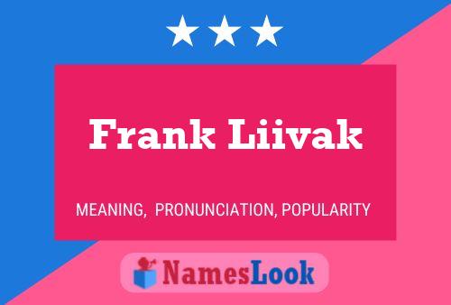 Affiche de nom Frank Liivak