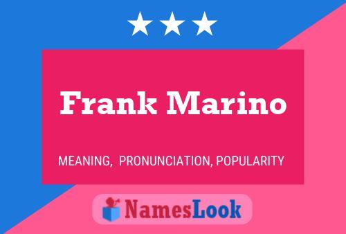 Affiche de nom Frank Marino