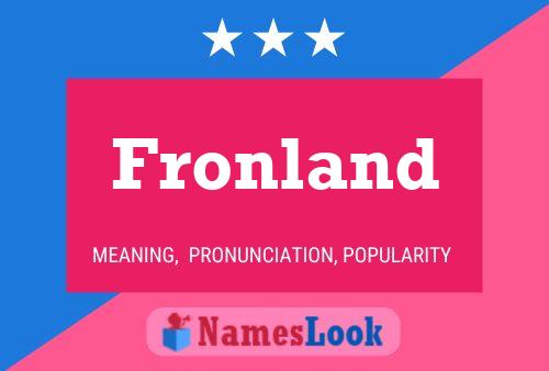 Affiche de nom Fronland