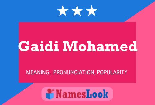 Affiche de nom Gaidi Mohamed