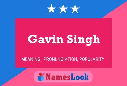 Affiche de nom Gavin Singh