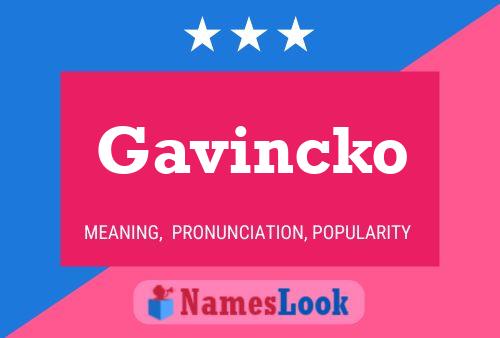 Affiche de nom Gavincko