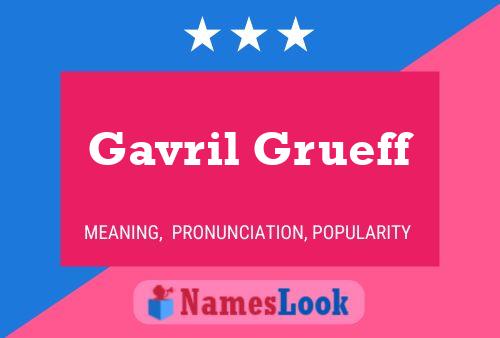 Affiche de nom Gavril Grueff