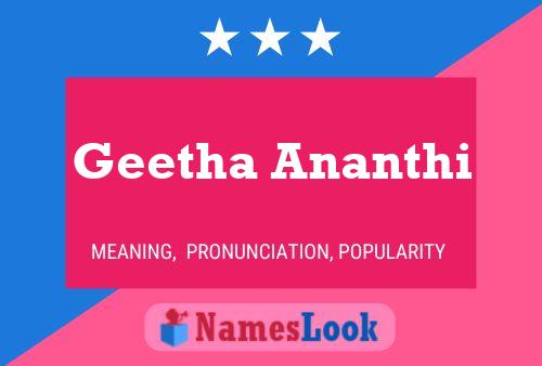 Affiche de nom Geetha Ananthi