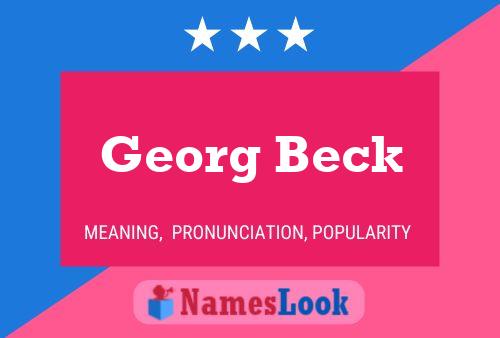 Affiche de nom Georg Beck