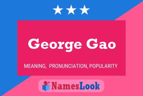 Affiche de nom George Gao