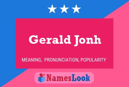 Affiche de nom Gerald Jonh