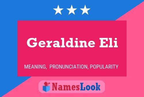 Affiche de nom Geraldine Eli