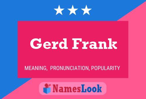 Affiche de nom Gerd Frank