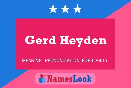 Affiche de nom Gerd Heyden