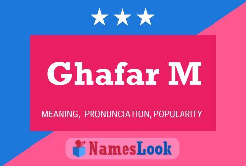 Affiche de nom Ghafar M