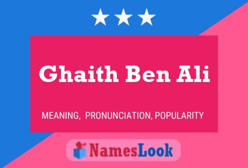 Affiche de nom Ghaith Ben Ali