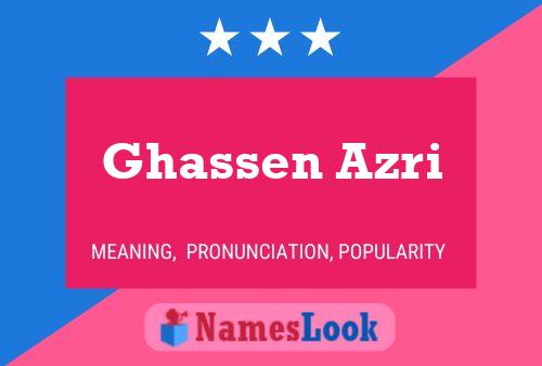 Affiche de nom Ghassen Azri