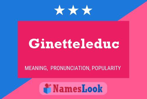 Affiche de nom Ginetteleduc