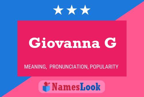 Affiche de nom Giovanna G