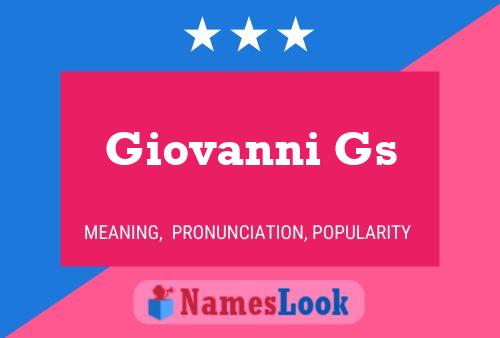 Affiche de nom Giovanni Gs