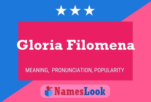 Affiche de nom Gloria Filomena