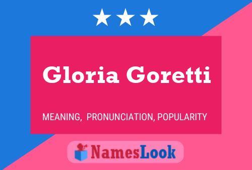 Affiche de nom Gloria Goretti