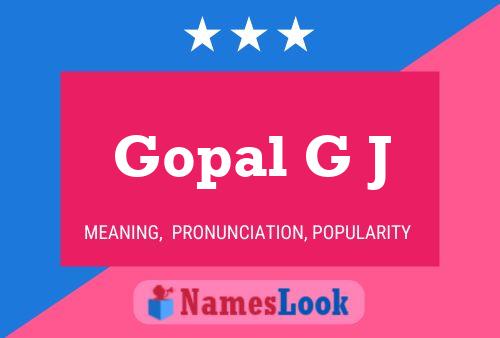 Affiche de nom Gopal G J