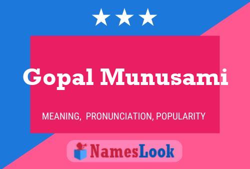 Affiche de nom Gopal Munusami